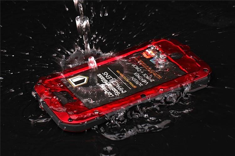 Hard Metal Tempered Glass Shockproof Mobile Phone Case for iPhone 5 2