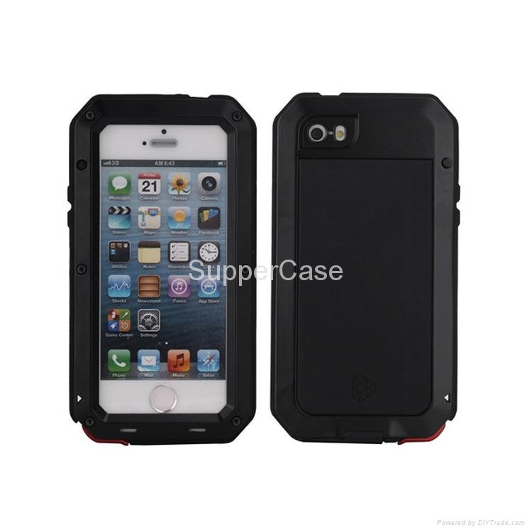 Hybrid Metal Silicone Moblie Phone Case For iPhone 5 5S
