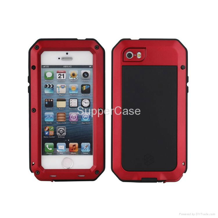 Hybrid Metal Silicone Moblie Phone Case For iPhone 5 5S 2