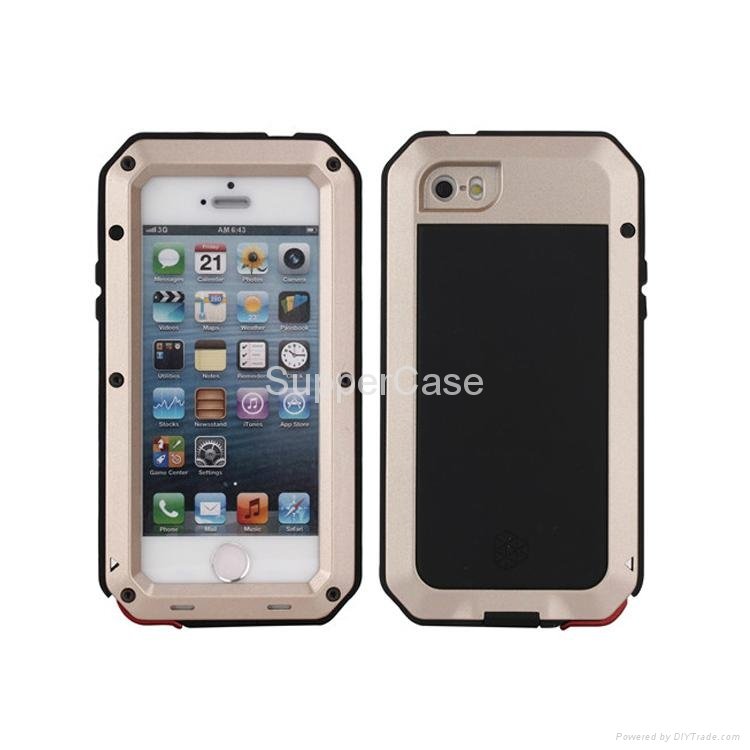 Hybrid Metal Silicone Moblie Phone Case For iPhone 5 5S 3
