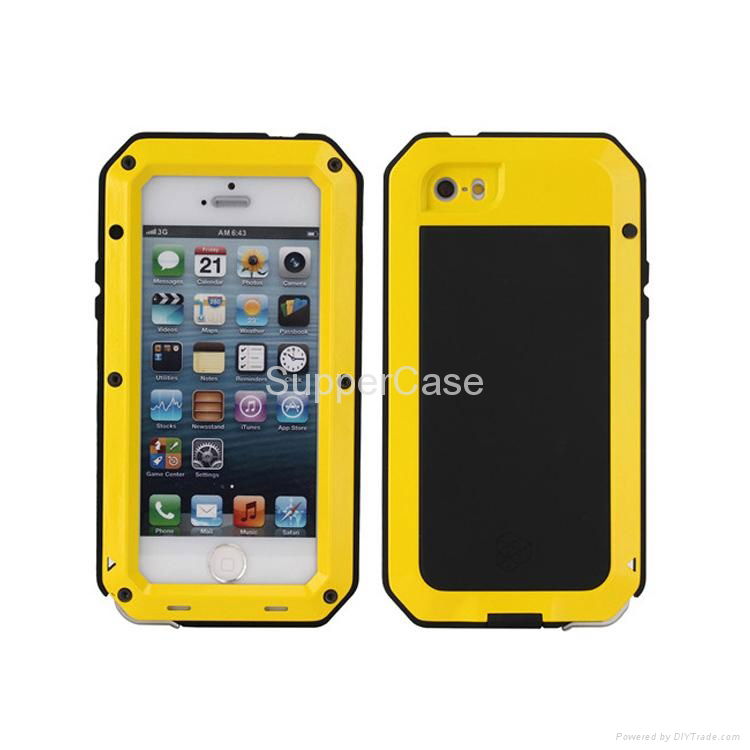 Hybrid Metal Silicone Moblie Phone Case For iPhone 5 5S 4