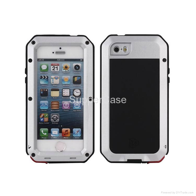 Hybrid Metal Silicone Moblie Phone Case For iPhone 5 5S 5