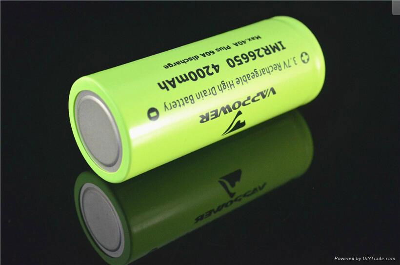  (60A) High Power Battery VAPPOWER 3.7V IMR26650 4200mAh for e-cigarette 2