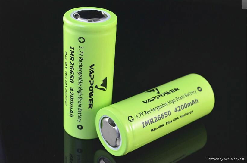  (60A) High Power Battery VAPPOWER 3.7V IMR26650 4200mAh for e-cigarette 3