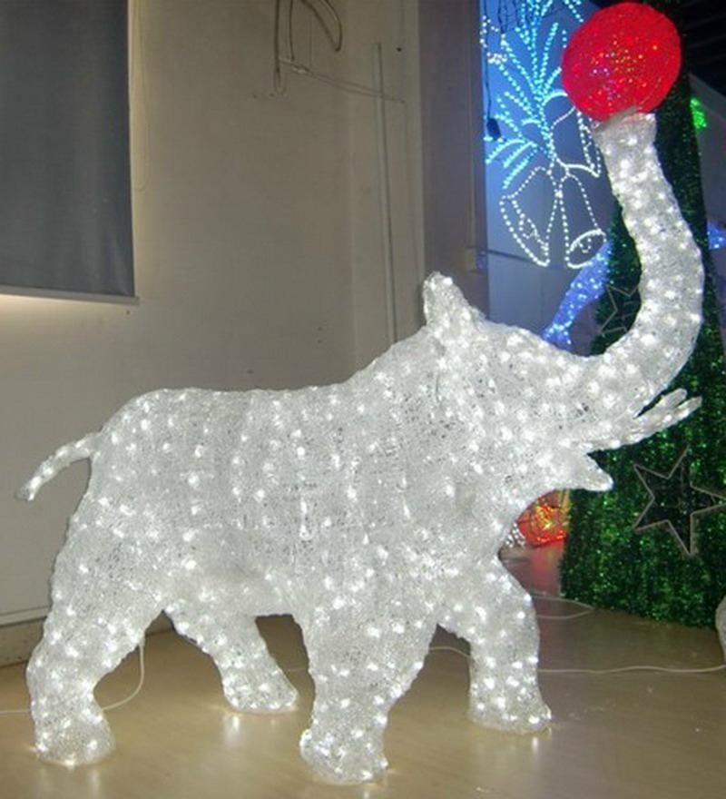 led christmas figures 3D acrylic animals led deer motif christmas light  5