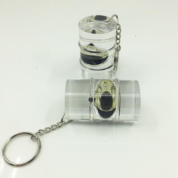 Promotion Gifts Acrylic Oil Drop Barrel Keychain 5