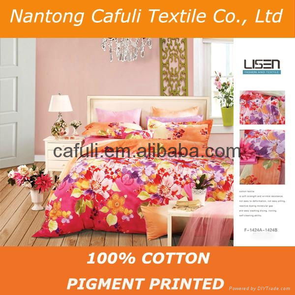  New Products100% Cotton Twill Pigment Printed Bedding Fabric 2