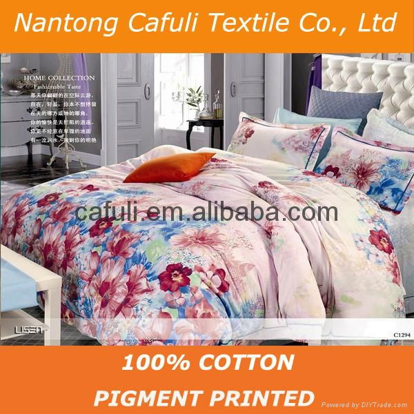  New Products100% Cotton Twill Pigment Printed Bedding Fabric 5