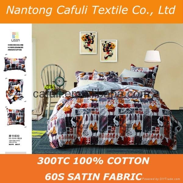 High Quality100% Cotton Sateen Reactive Printing Bedding Fabric 2