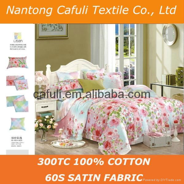 High Quality100% Cotton Sateen Reactive Printing Bedding Fabric 4