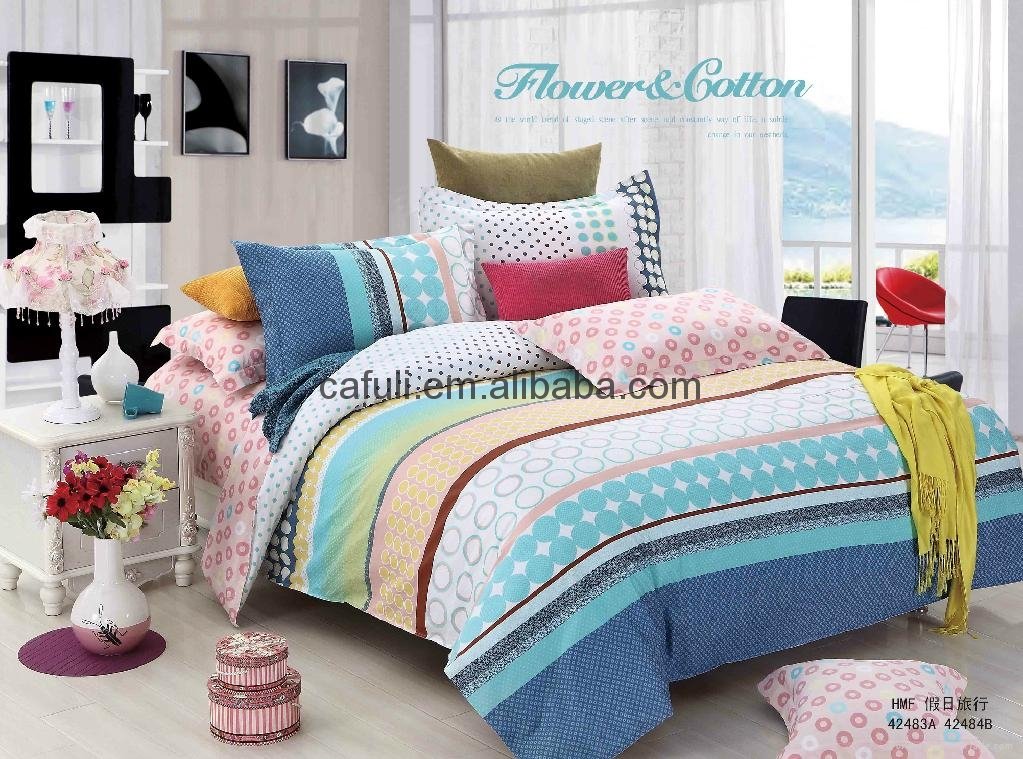Popular Selling 100% Cotton Pigment Printed Bedding Textile Fabric 4