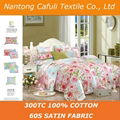 China Manufacturer 100% origin cotton satin reactive printing bed sheet fabric