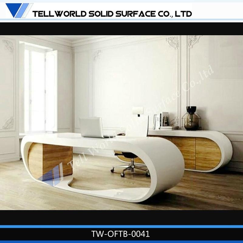 Acrylic solid surace Modern design style offic desk 4