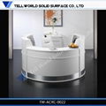 2014 TW acrylic solid surface used top quality used modern reception counter 2