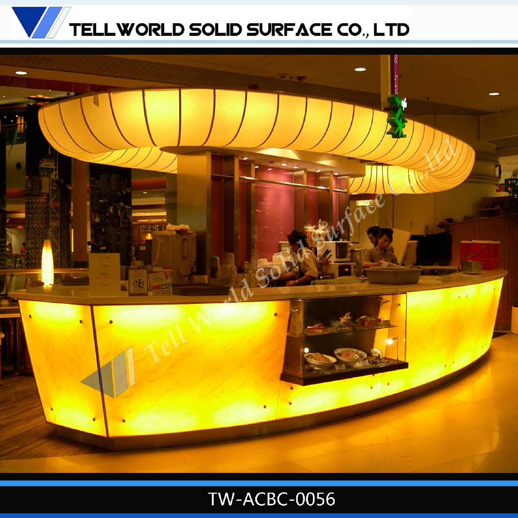 acrylic solid surface fashinable LED lighted bar counter 2