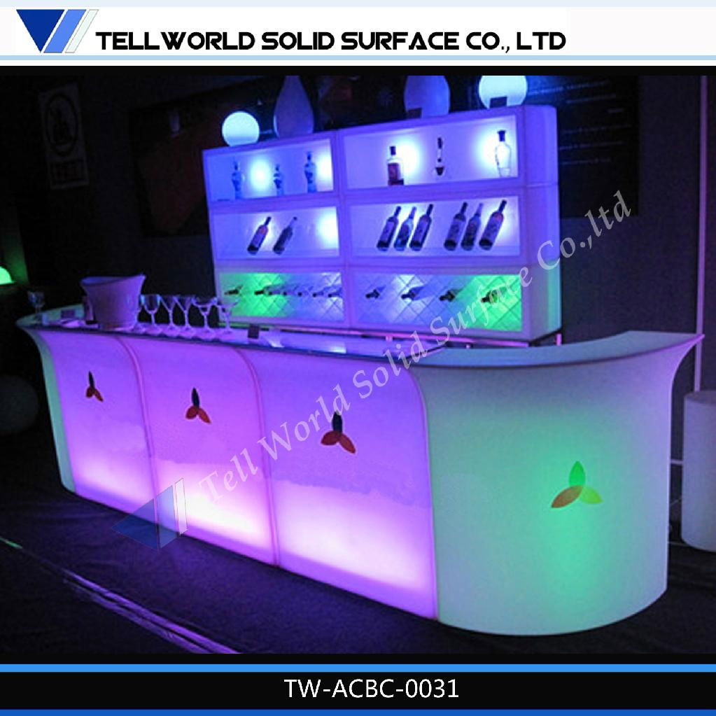 acrylic solid surface fashinable LED lighted bar counter 4