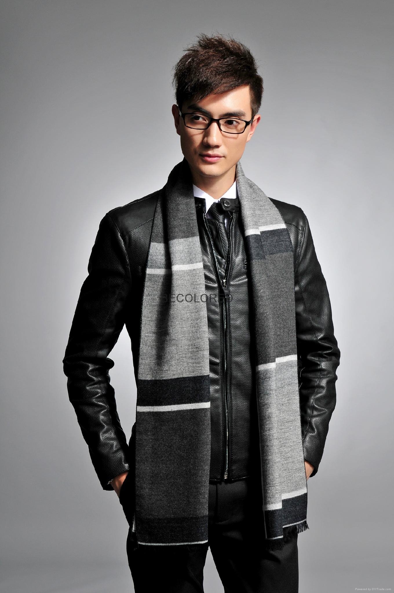 High quality jacquard viscose men scarf shawl promotion scarf 5