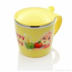 Wholesale Infant water cup with lid cartoon children stainless