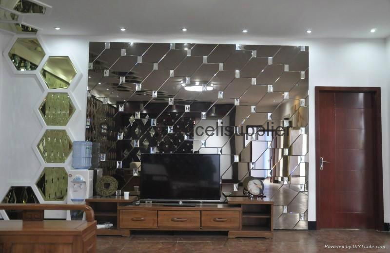 Decorative mirror glass for TV wall or  background wall 4
