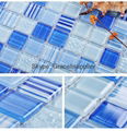 Mosaic glass title for swimming pool or bathroom wall 1