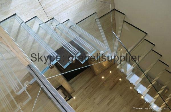 High quality Morden Comercial (interior) floor Stair thermoformed Glass / Glass 