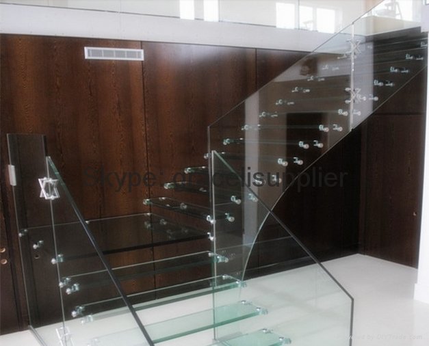 High quality Morden Comercial (interior) floor Stair thermoformed Glass / Glass  4