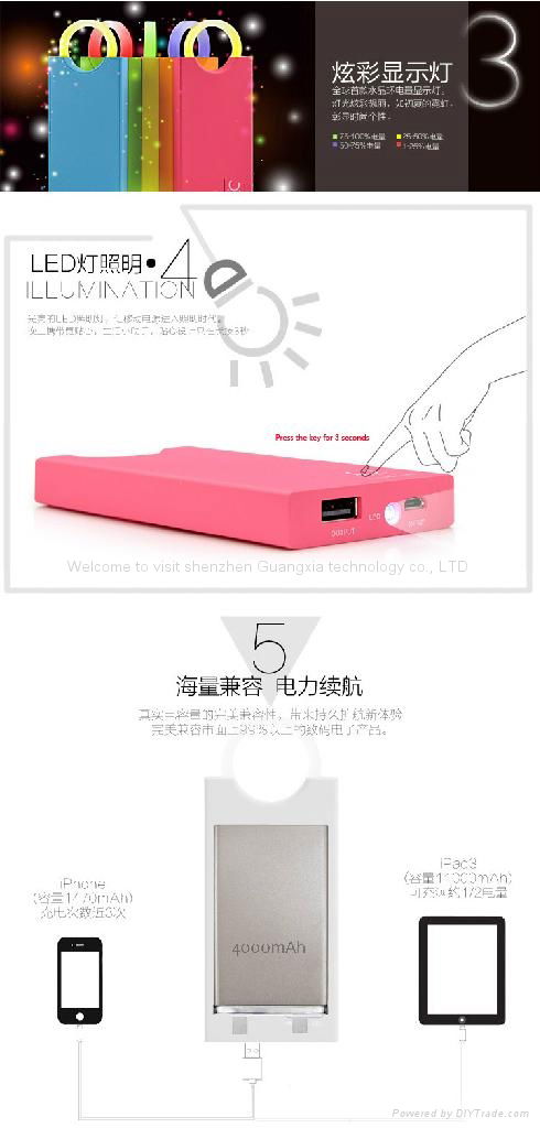 new arrival 4000mAh power bank ultra slim power bank 4