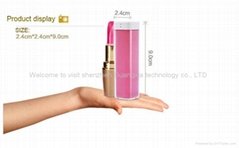 2600mAh Lipstick Mobile Power Bank Supply Portable Mobile Charger