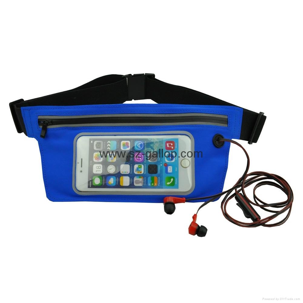 Waist bag with touch window