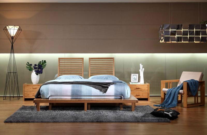 Simple practical bamboo furniture bedroom hotel double beds 2