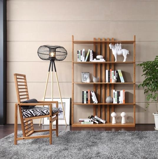 Simple generous bamboo reading room  book shelf