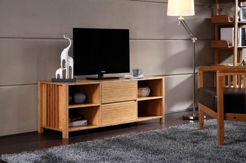Popular practical bamboo furniture living room TV cabinet stand