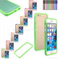 Silicone & Plastic Bumper Frame Case Metal Buttons for iPhone 6 