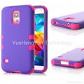 Heavy Duty Hybrid R   ed Rubber Hard Case Cover for Samsung Galaxy S5 S V i9600  4