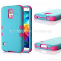 Heavy Duty Hybrid R   ed Rubber Hard Case Cover for Samsung Galaxy S5 S V i9600  5