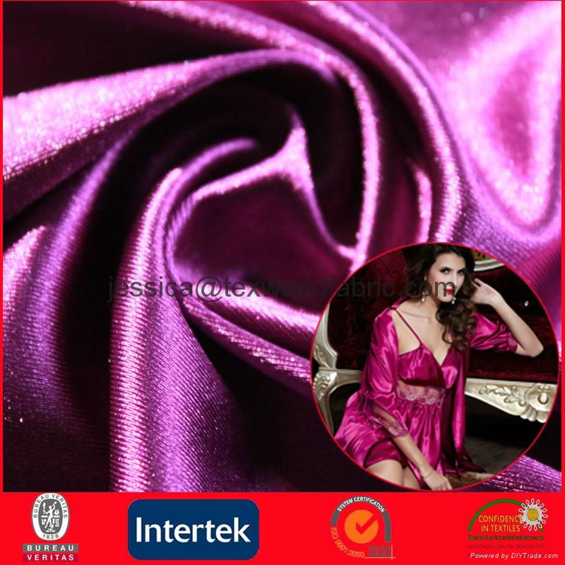 Shiny Stretch Spandex Nylon Knitting Satin Fabric (JNE4105) 3