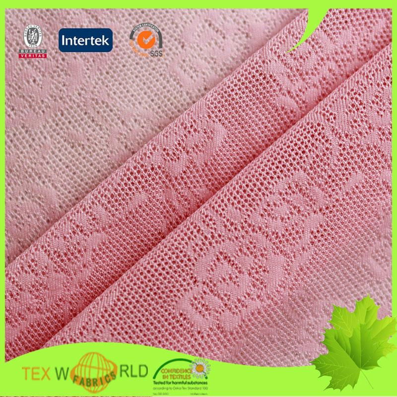 Pink Jacquard Knitted Stretch Spandex Mesh Lace Fabric 2