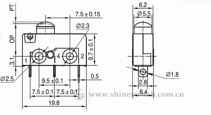 Shanghai Sinmar Electronics MS2-Z0 Micro Switches 5A250VAC 3PIN Basic Form Switc 5