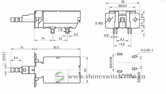 Shanghai Sinmar Electronics KDC-A11 Power Switch Series Basic Form 4PIN Switches 5