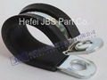 Rubber hose clamp and tube clip with