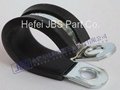 Rubber hose clamp and tube clip with rubber covered