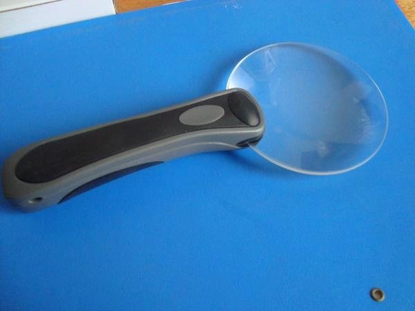 rimless magnifying glass with LED light 
