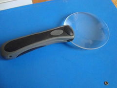 rimless magnifying glass with LED light