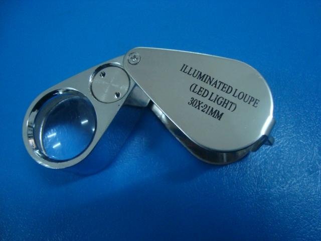 30x21mm jewelry magnifier with LED light  2
