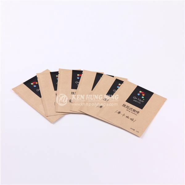 High Quality Customize 3-side Seal Kraft Paper Coffee Beans Packaging 2