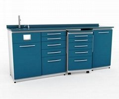 CLINIC CABINET WITH GLASS TOP AND SINK 3 MODULE AND MOBILE