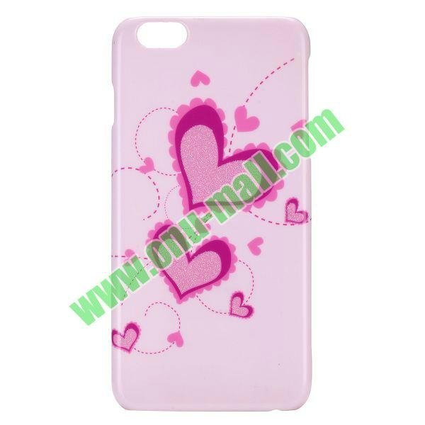 Glitter Powder Romantic Pattern PC Hard Case for iPhone 6 5.5 Inch (Heart Shape) 5