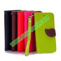 Cute Leaf Magnetic Buckle Litchi Texture Flip Stand TPU+PU Leather Case for iPho 2