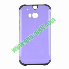 Two in One Pattern PC and TPU Hybrid Case for HTC One M8 (Purple)