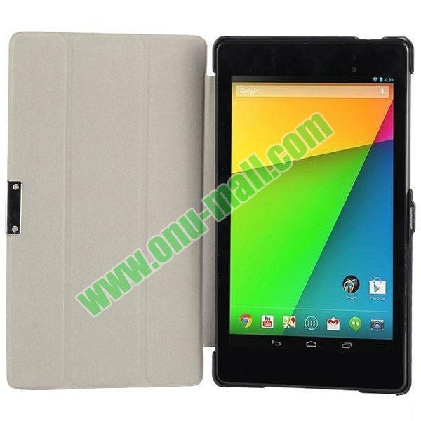 3-folding Crazy Horse Texture Leather Case with Holder for Google Nexus 7 II (20